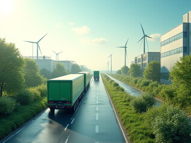Telematics-equipped green logistics fleet and intermodal sustainability